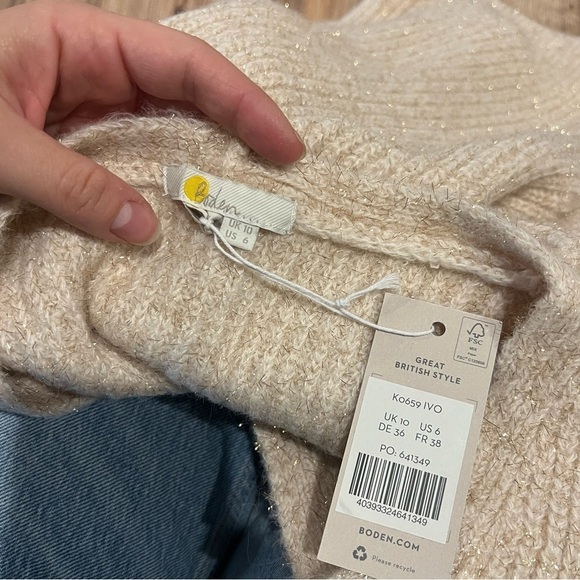 NWT BODEN Sparkle Ribbed Fluffy Jumper Sweater - Picture 9 of 10